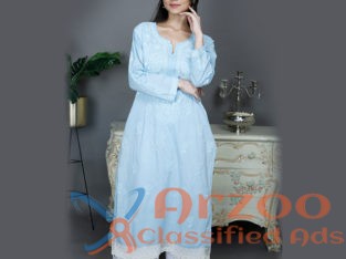 Buy Women Chikankari Designer Cotton Kurta Online