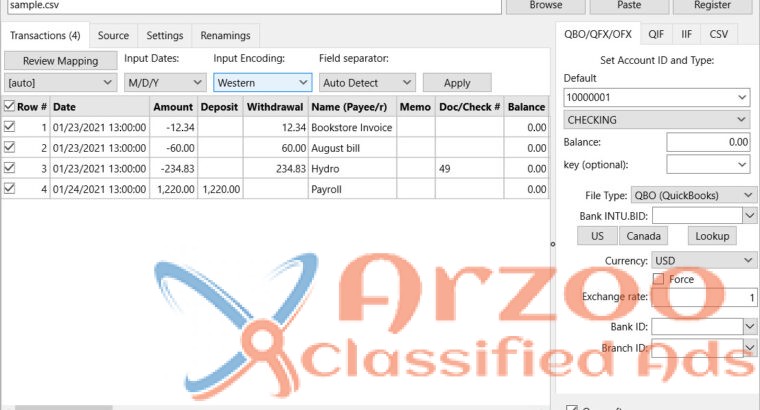 Make your transaction files importable