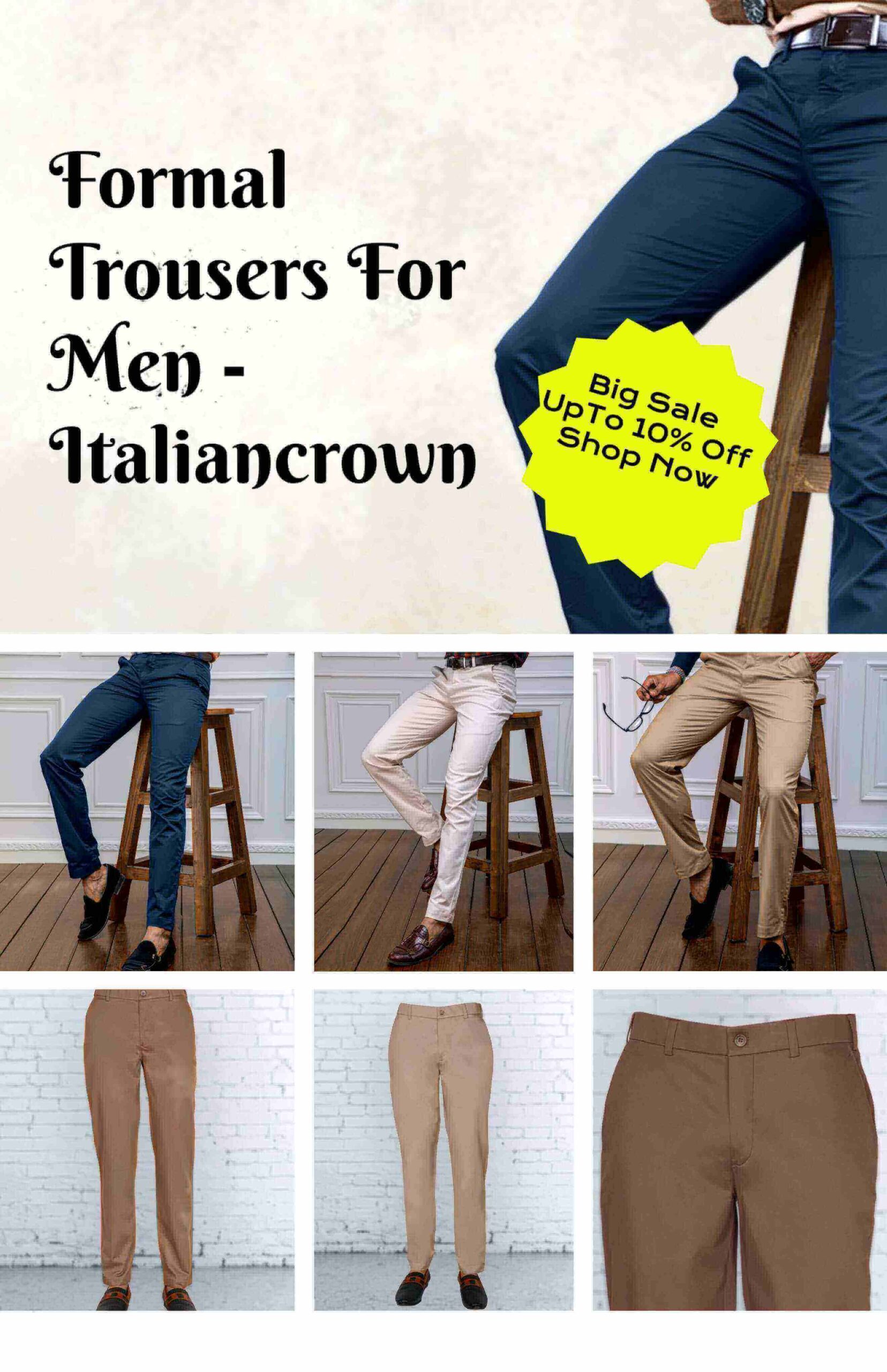 Stylish Plain and Formal Wear Trousers For Men