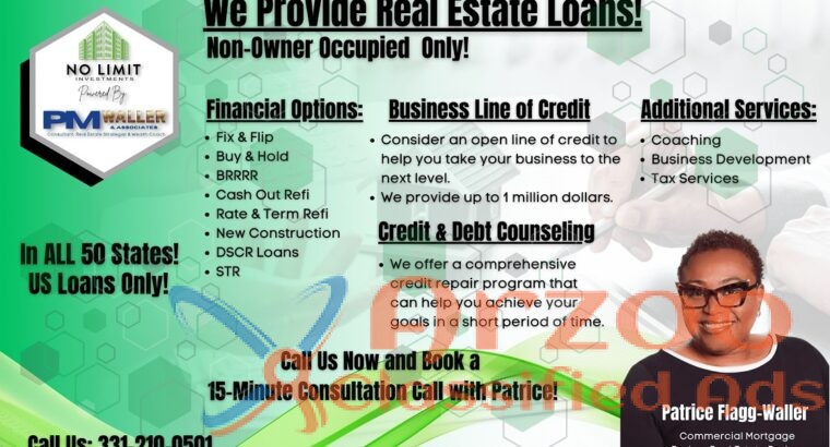 Financing for Your Property Transactions?