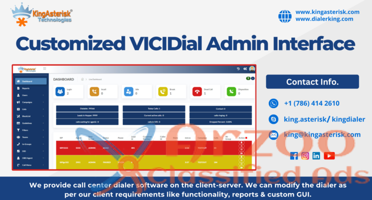 Customized VICIDIAL Admin Interface